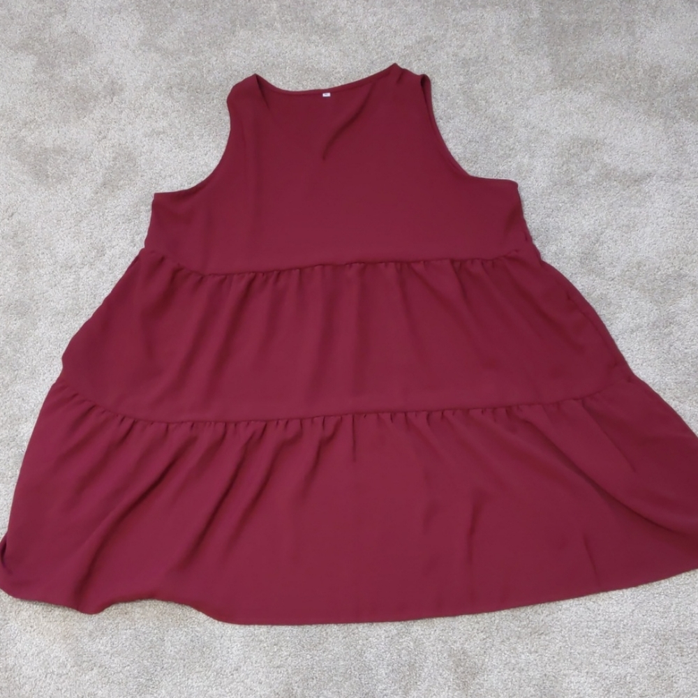 Burgundy Tiered Micro Mini Dress
